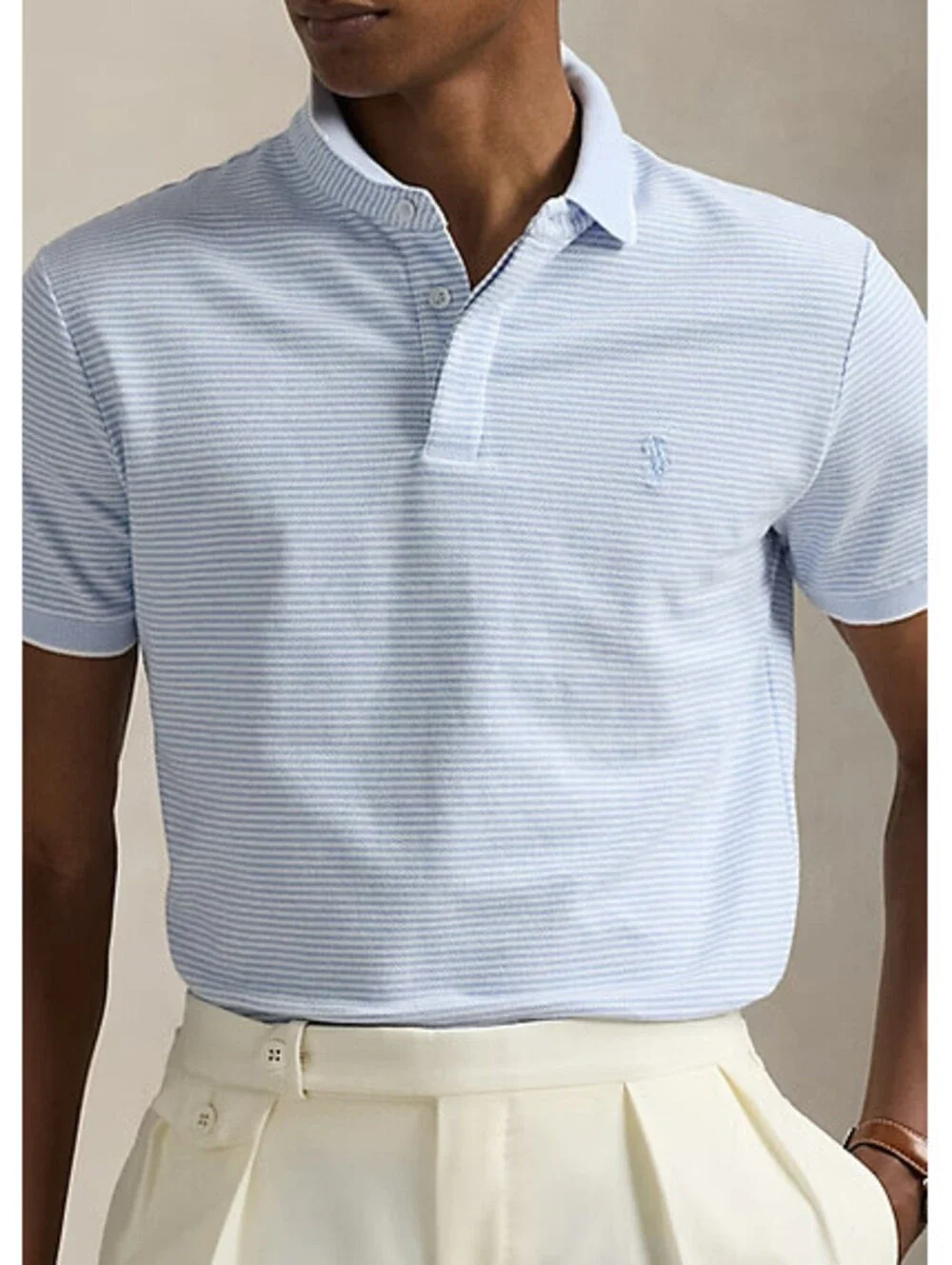Ralph Lauren Mens Classic Soft Cotton Golf Polo Shirt 2XL XXLBlue White $125 MSR